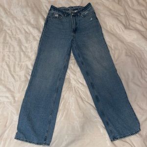 Loose Straight Leg High Waist Jeans